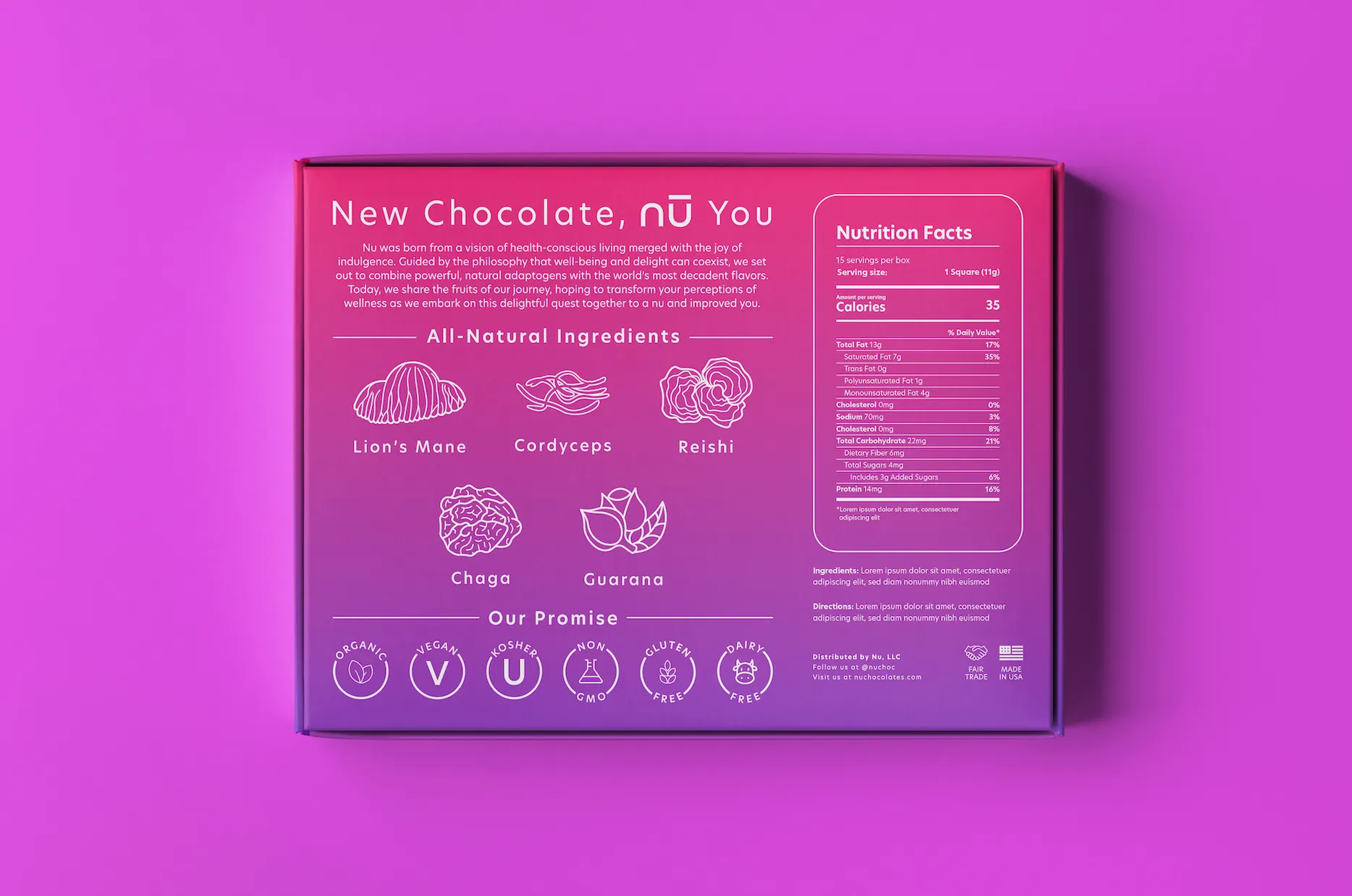 Nu Chocolates design sample