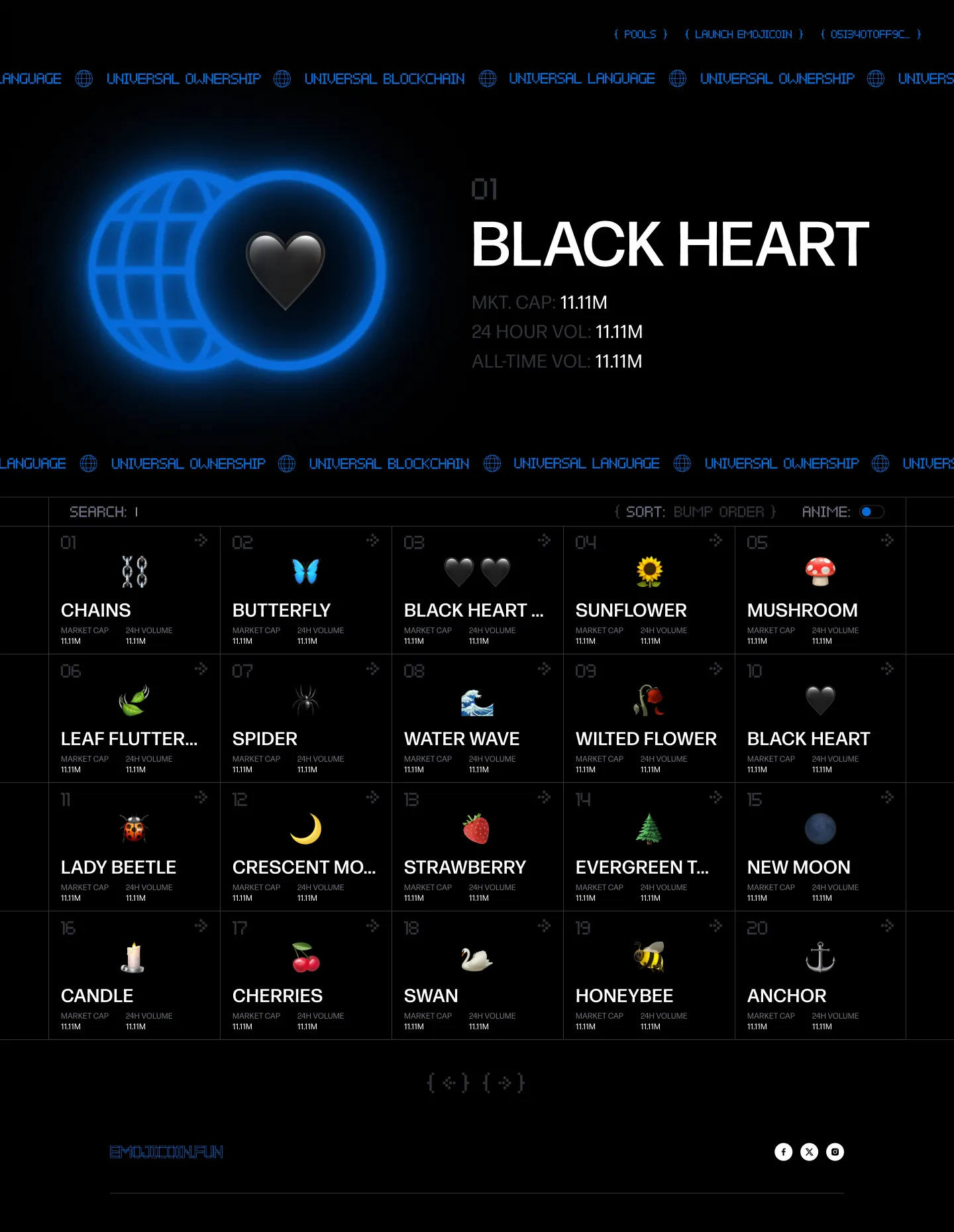 Emojicoin desktop designs, set 1, image 1 of 2